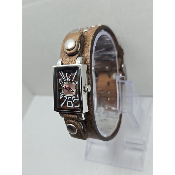 Fossil JR 9493 Womens Brown Leather Cuff Analog Watch New Battery Vintage Retro - Picture 2 of 13